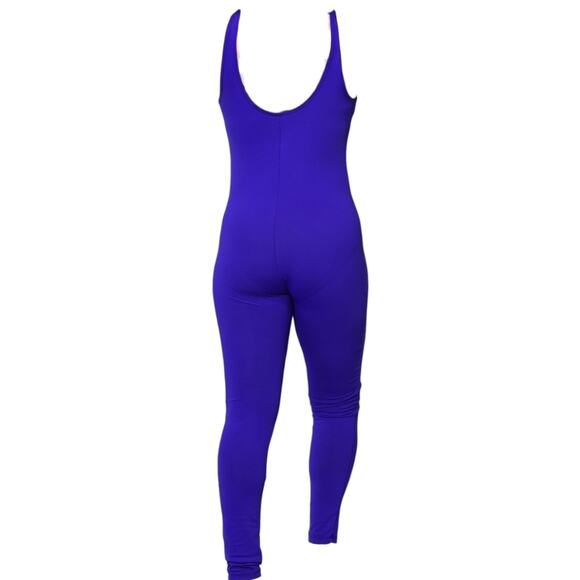 Nylon Unitard Purple Catsuit Spandex Shiny Retro Tank Full Length USA Size Large - Picture 13 of 15